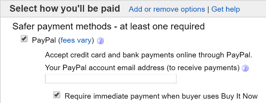 eBay Immediate Payment